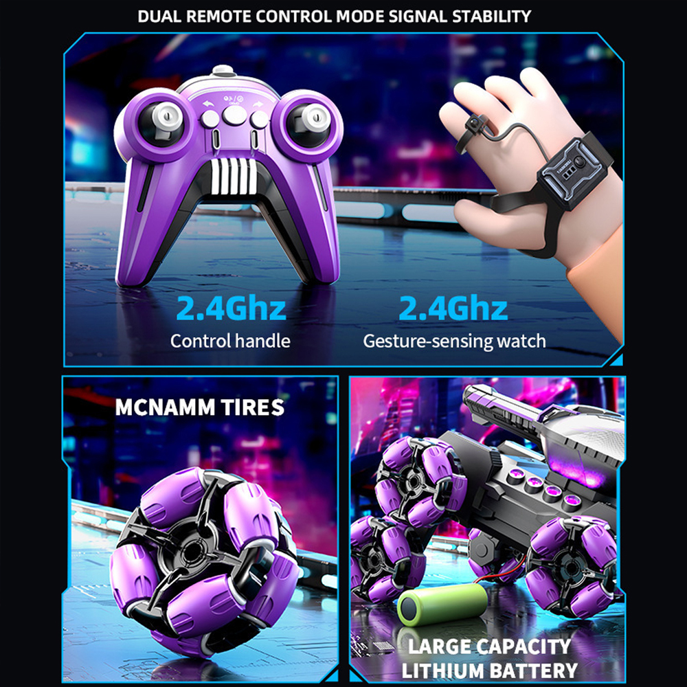 Purple remote control tank / Six wheeled stunt car