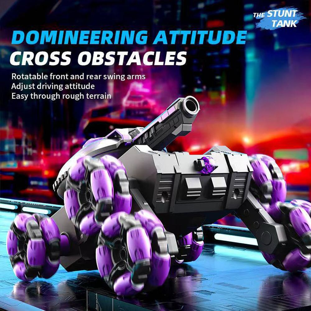 Purple remote control tank / Six wheeled stunt car