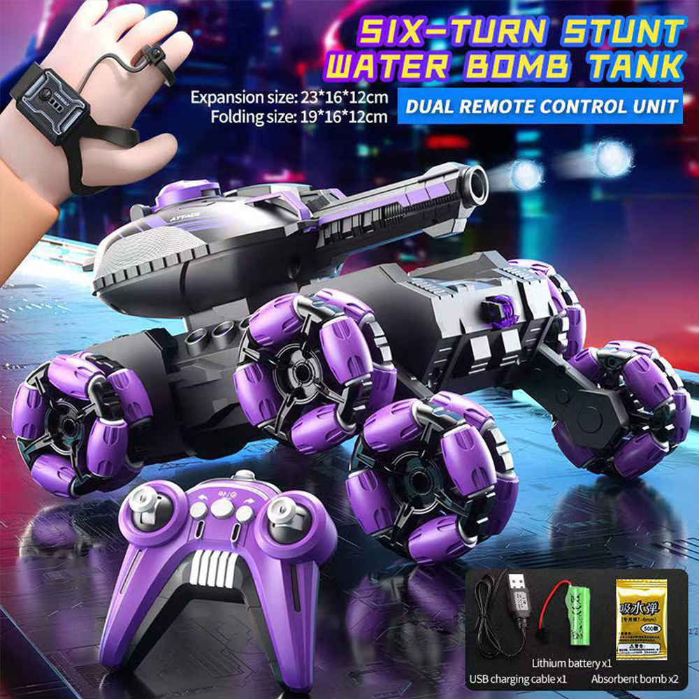 Purple remote control tank / Six wheeled stunt car